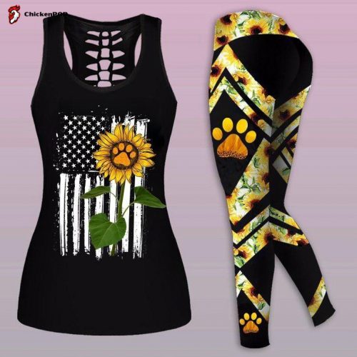 Cat tattoos combo outfit legging + hollow tank For Women Sport Gifts PL