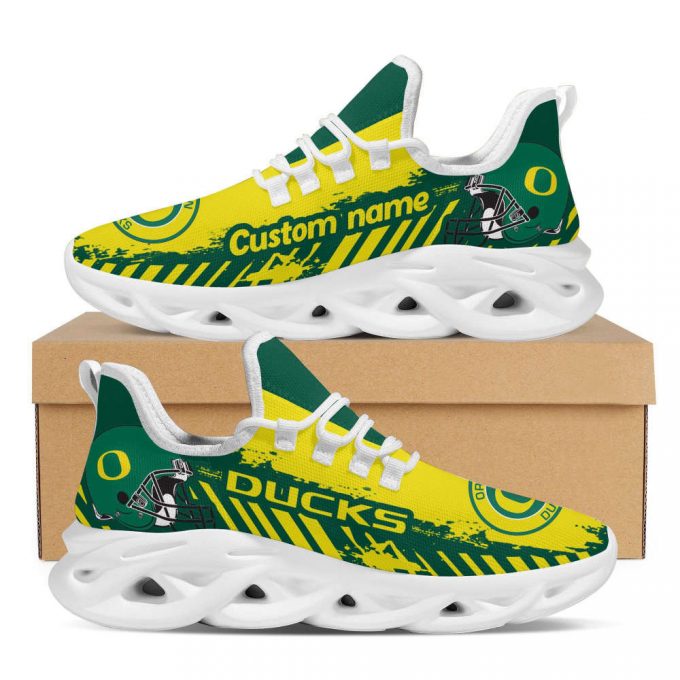 Personalized Name Oregon Ducks American Football Team Helmet Max Soul Sneakers Shoes For Fans