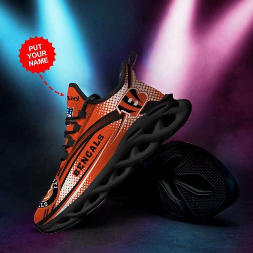 Personalized Name Cincinnati Bengals Max Soul Sneakers Running Sports Shoes For Men Women