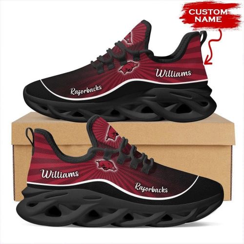 Arkansas Razorbacks Custom Name Personalized Max Soul Sneakers Running Sports Shoes For Men Women