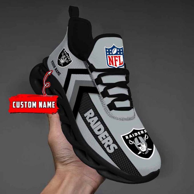 Nfl Las Vegas Raiders Custom Name Max Soul Shoes Chunky Sneakers For Men Women