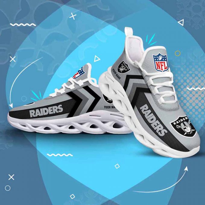 Nfl Las Vegas Raiders Custom Name Max Soul Shoes Chunky Sneakers For Men Women