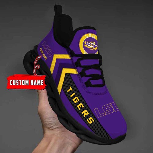 Ncaa Lsu Tigers Custom Name Max Soul Shoes Chunky Sneakers For Men Women