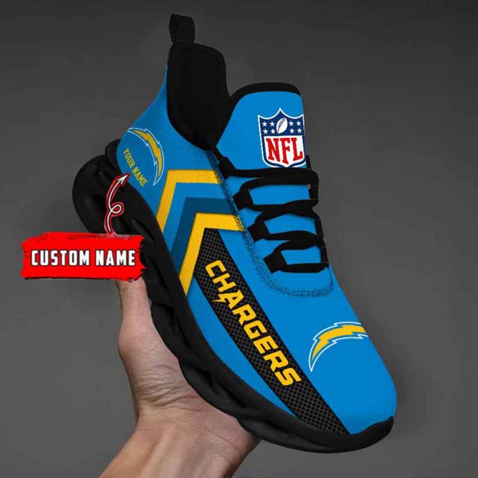 Nfl Los Angeles Chargers Custom Name Max Soul Shoes Chunky Sneakers For Men Women