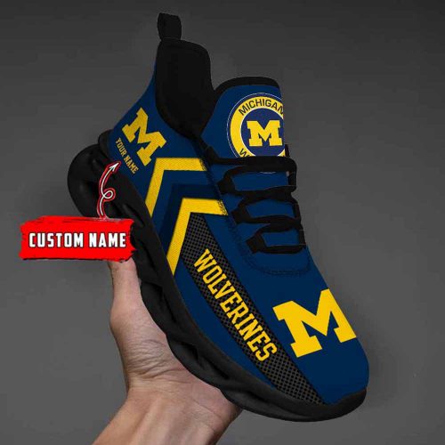 Ncaa Michigan Wolverines Custom Name Max Soul Shoes Chunky Sneakers For Men Women