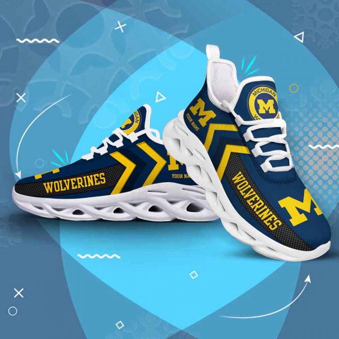 Ncaa Michigan Wolverines Custom Name Max Soul Shoes Chunky Sneakers For Men Women