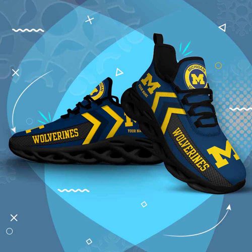 Ncaa Michigan Wolverines Custom Name Max Soul Shoes Chunky Sneakers For Men Women