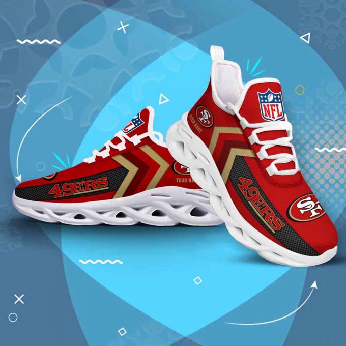 Nfl San Francisco 49Ers Custom Name Max Soul Shoes Chunky Sneakers For Men Women