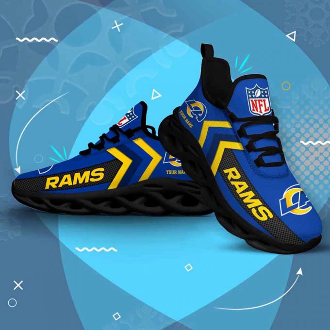 Nfl Los Angeles Rams Custom Name Max Soul Shoes Chunky Sneakers For Men Women