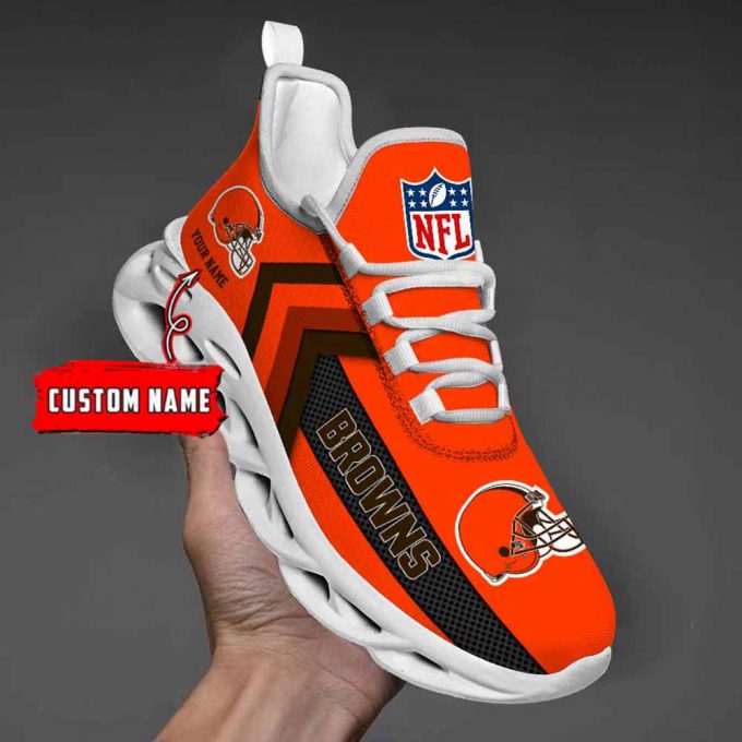 Nfl Cleveland Browns Custom Name Max Soul Shoes Chunky Sneakers For Men Women