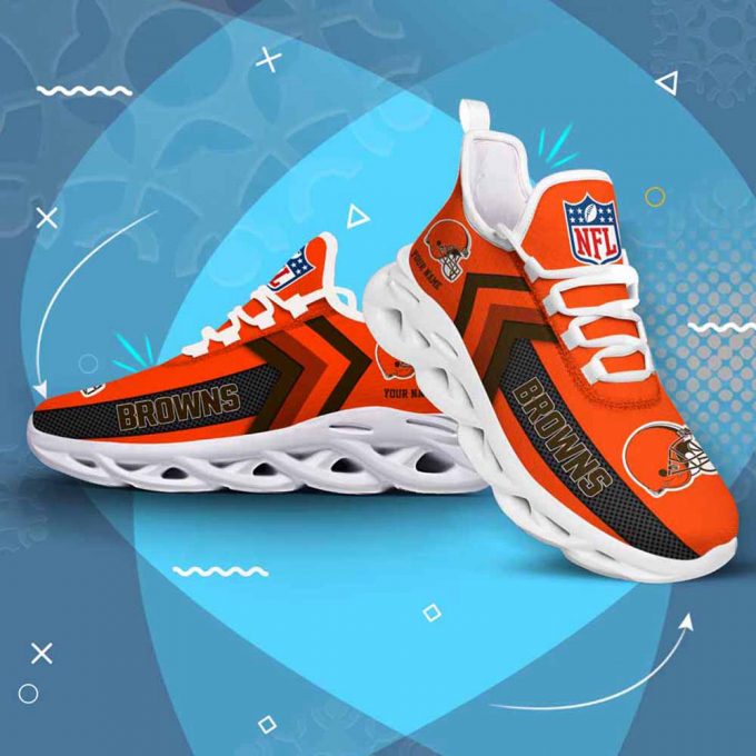 Nfl Cleveland Browns Custom Name Max Soul Shoes Chunky Sneakers For Men Women