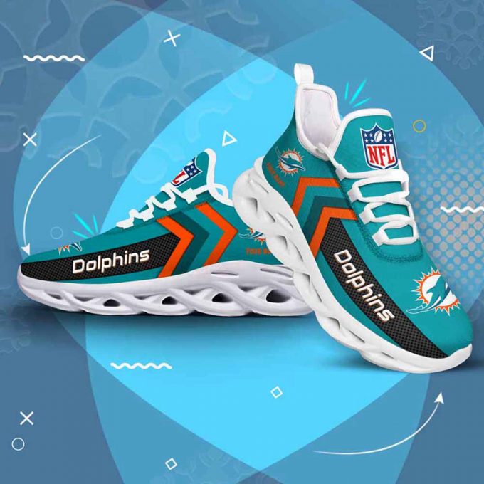 Nfl Miami Dolphins Custom Name Max Soul Shoes Chunky Sneakers For Men Women