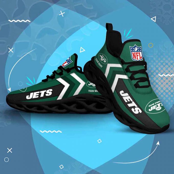 Nfl New York Jets Custom Name Max Soul Shoes Chunky Sneakers For Men Women