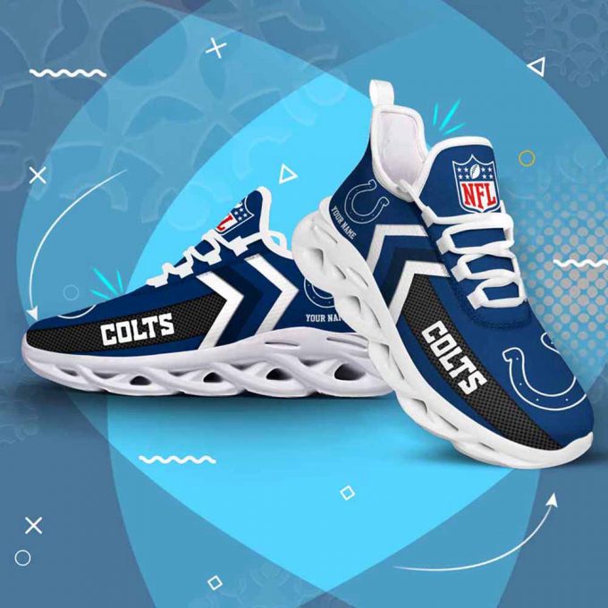 Nfl Indianapolis Colts Custom Name Max Soul Shoes Chunky Sneakers For Men Women