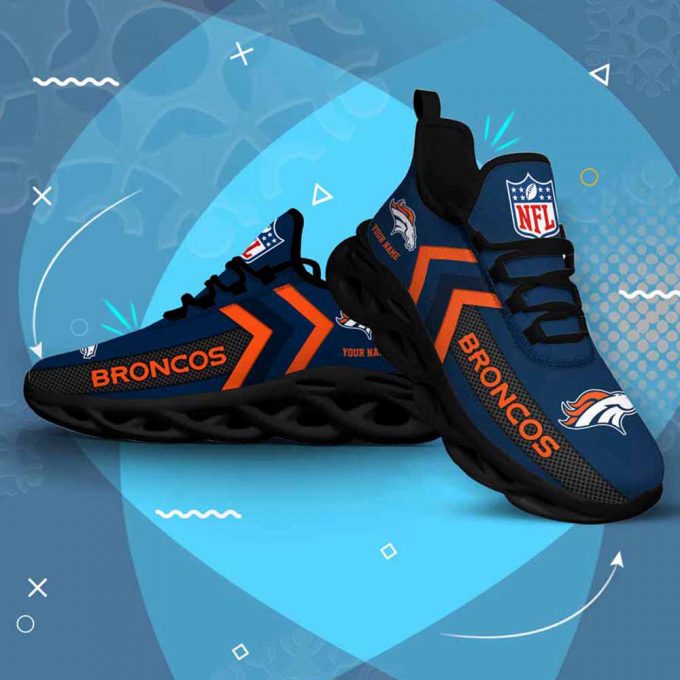 Nfl Denver Broncos Custom Name Max Soul Shoes Chunky Sneakers For Men Women