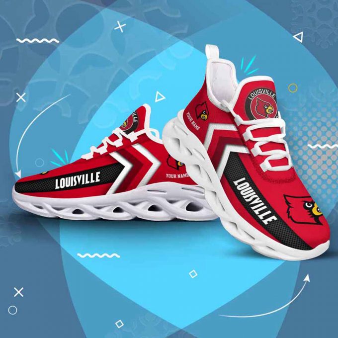 Ncaa Louisville Cardinals Custom Name Max Soul Shoes Chunky Sneakers For Men Women