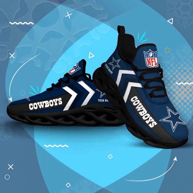 Nfl Dallas Cowboys Custom Name Max Soul Shoes Chunky Sneakers For Men Women