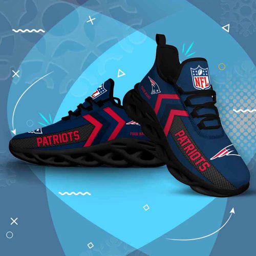 Nfl New England Patriots Custom Name Max Soul Shoes Chunky Sneakers For Men Women