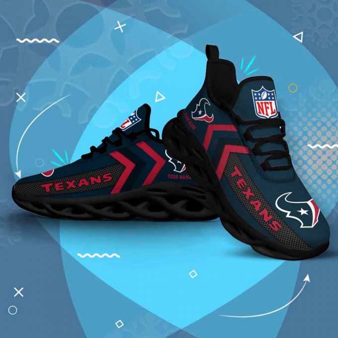 Nfl Houston Texans Custom Name Max Soul Shoes Chunky Sneakers For Men Women