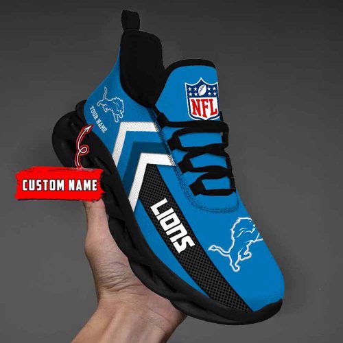 Nfl Detroit Lions Custom Name Max Soul Shoes Chunky Sneakers For Men Women