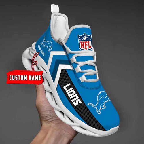 Nfl Detroit Lions Custom Name Max Soul Shoes Chunky Sneakers For Men Women