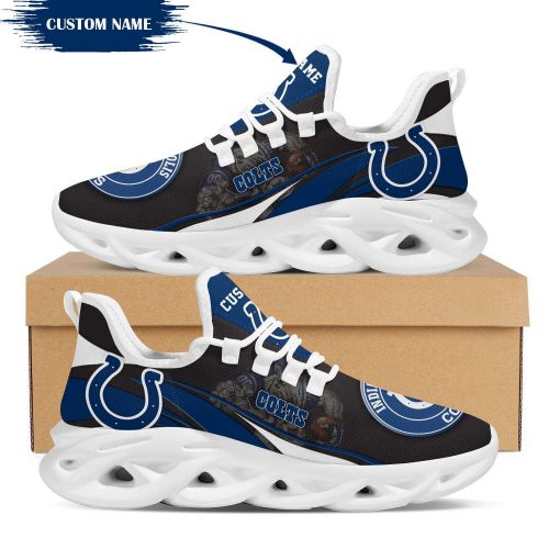 Indianapolis Colts Mascot Custom Name Personalized Max Soul Sneakers Running Sports Shoes For Men