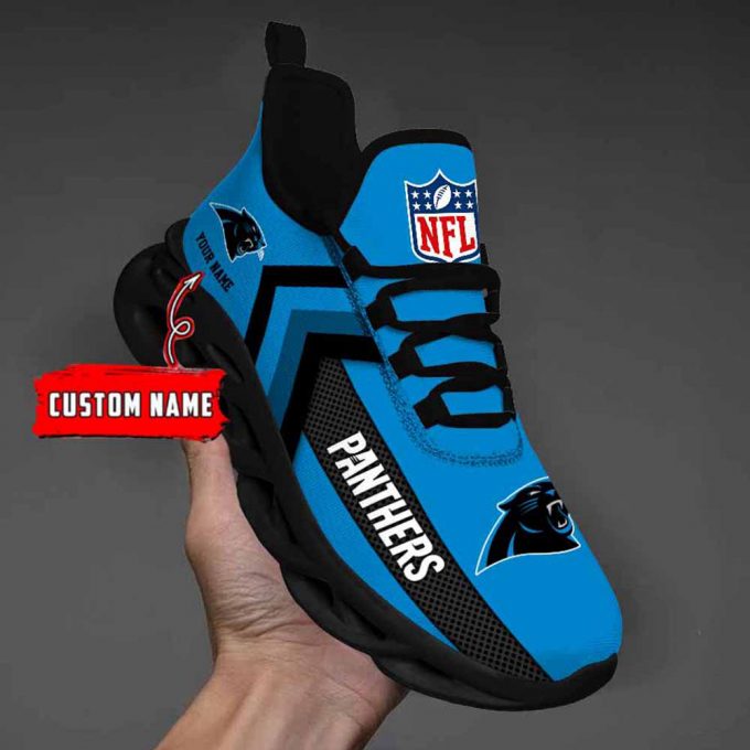 Nfl Carolina Panthers Custom Name Max Soul Shoes Chunky Sneakers For Men Women