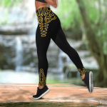 African Golden Dashiki Pattern 3D Over Printed Legging & Tank Top