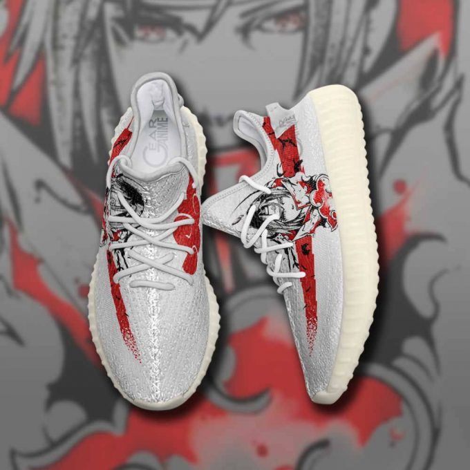 Akatsuki Itachi Shoes Naruto Anime Custom Shoes Yeezy Sneaker For Men Women Fans