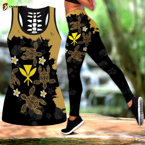 Amazing Polynesian Hawaii Turtle Legging & Tank Top