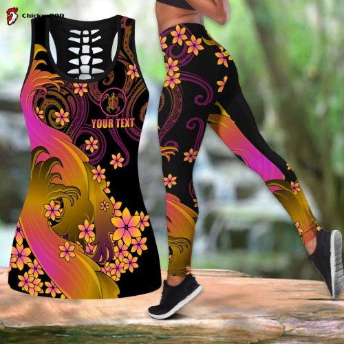 Amazing Polynesian Personalized Wave And Frangipani Deluxe Legging Tank Top