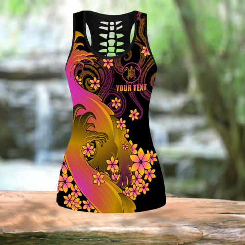 Amazing Polynesian Personalized Wave And Frangipani Deluxe Legging Tank Top