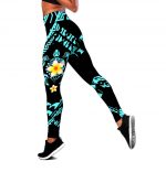 Amazing Polynesian Sea Turtle Tattoo & Hibiscus Legging & Tank Top