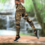 Amazing Polynesian Traditional Tattoo Deluxe Legging & Tank Top