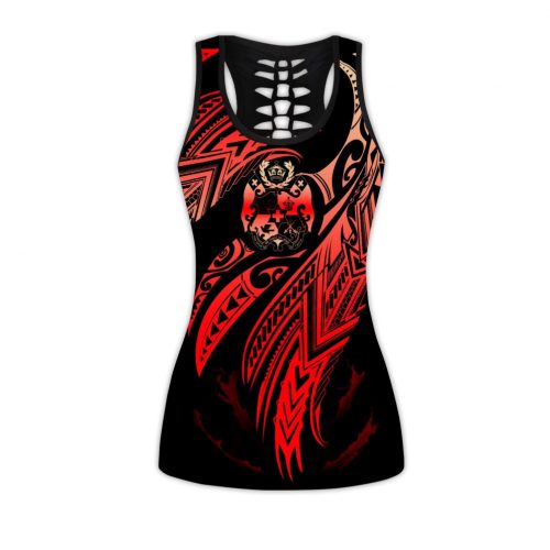 Amazing Tonga Polynesian Tattoo 3D Legging & Tank Top