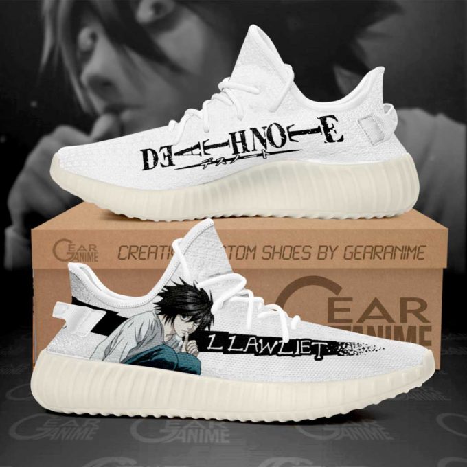 Death Note Shoes L Lawliet Custom Anime Yeezy Sneaker For Men Women Fans