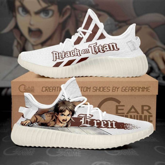 Eren Yeager Shoes Attack On Titan Custom Anime Yeezy Sneaker For Men Women Fans