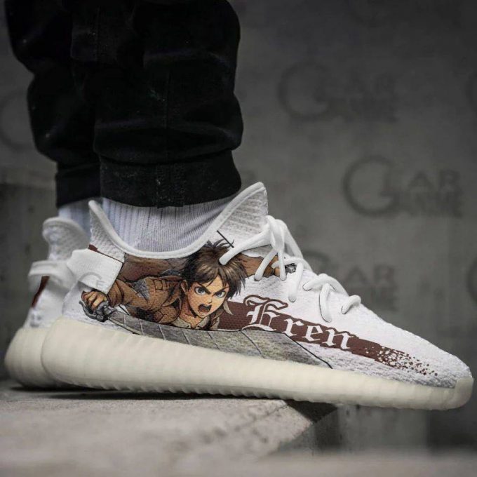 Eren Yeager Shoes Attack On Titan Custom Anime Yeezy Sneaker For Men Women Fans