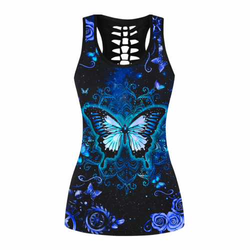 Fan Gifts Blue Butterfly Combo Legging + Tanktop