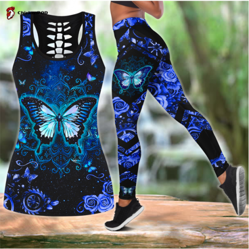 Fan Gifts Blue Butterfly Combo Legging + Tanktop