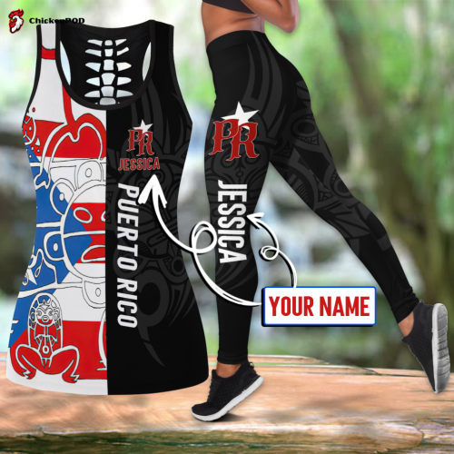 Fan Gifts Customize Name Puerto Rico Symbols PR Combo Hollow Tank Top And Legging Outfit MH