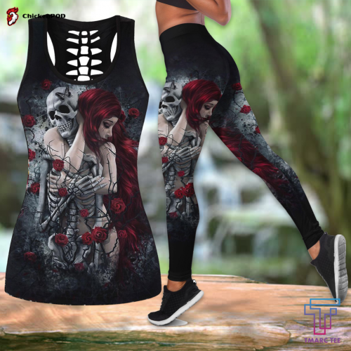 Fan Gifts Death Girl Love Skull tanktop & legging outfit for women ML