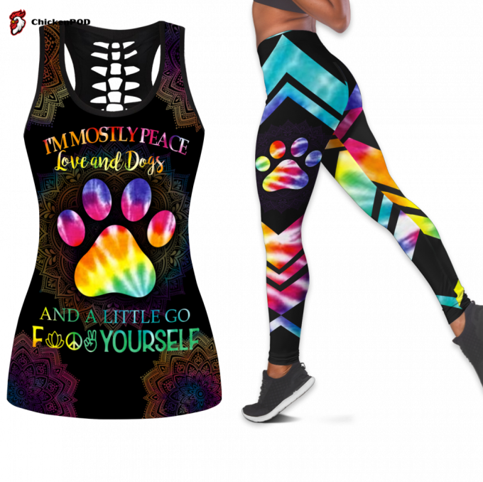 Fan Gifts Dog Paw Combo Legging + Hollow Tanktop