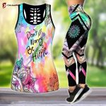 Fan Gifts Don’t Worry Be Hippie D Over Printed Legging & Tank Top