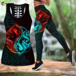 Fan Gifts Dragon Yin&Yang Art D Over Printed Legging & Tank top-ML