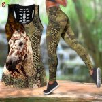 Fan Gifts Horse Appaloosa Camo Combo Hollow Tanktop Legging