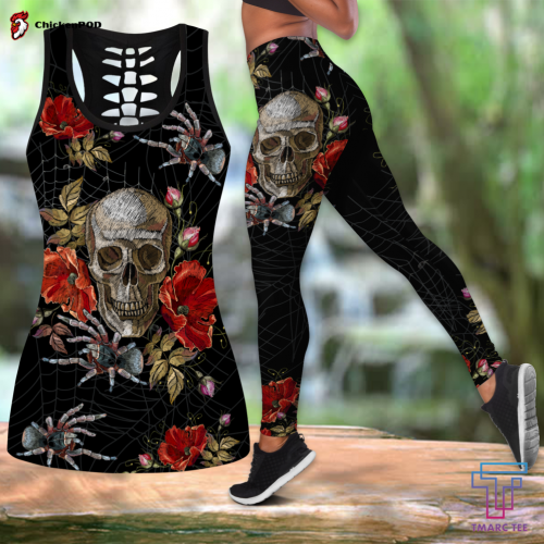 Fan Gifts Love Skull d all over printed tanktop & legging outfit for women QB