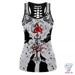 Fan Gifts Vkings Tattoo Leggings and Hollow Out Tank Top