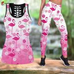 Flamingo Lotus Unisex Leggings And Tank Top