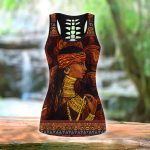 Juneteenth Fan Gifts African Woman And Cat Combo Legging + Tank Top AM